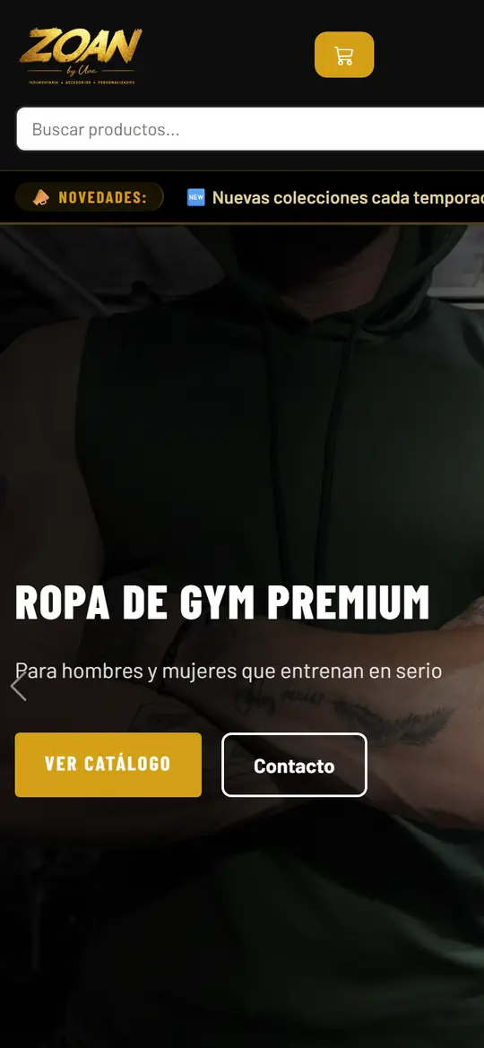 Sitio web de Tienda Zoan en el celular, hecho por Página Web Argentina